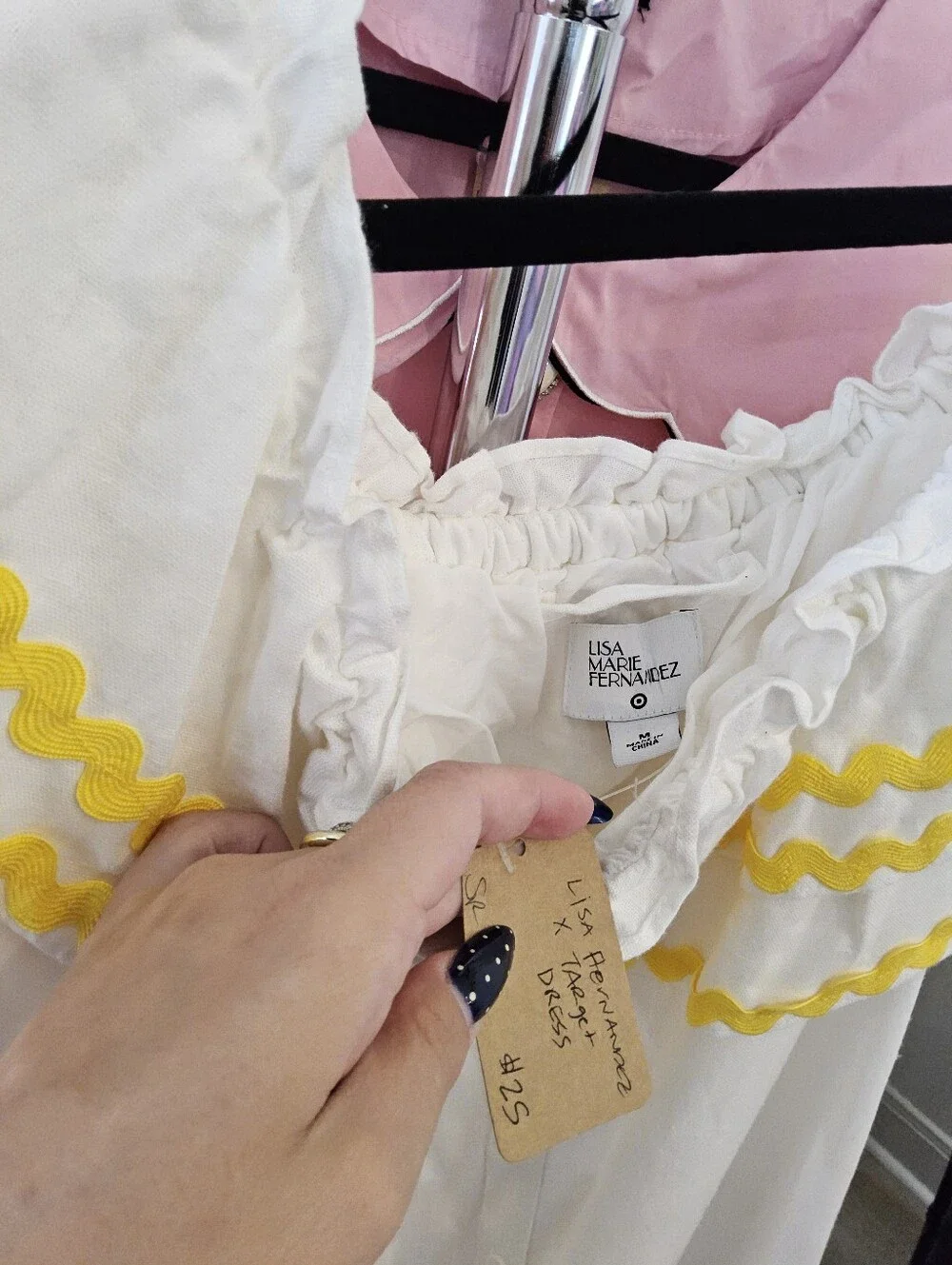 LISA MARIE FERNANDEZ X Target Dress with Yellow Rickrack Trim|| Size Medium - Picture 2 of 2